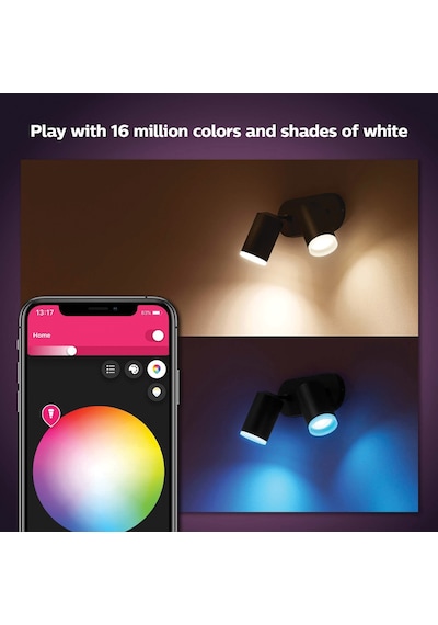 Philips Hue WCA Fugato Akıllı Led Spot Lamba 2x5.7W (Siyah)
