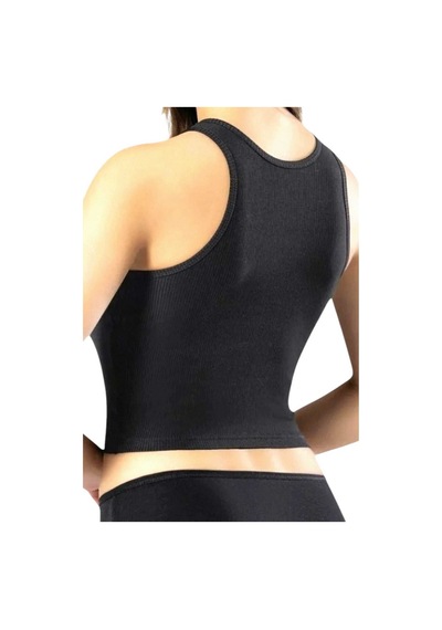 Uniquetrenders Kadın Geniş Askılı Kaşkorse Crop 3'lü Set Siyah