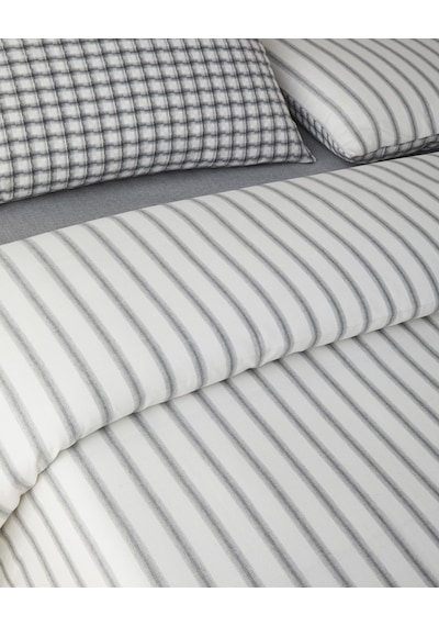 English Home Swirl Check İpliği Boyalı Çift Kişilik Çarşaflı Nevresim Takımı 200x220 Cm Siyah Siyah