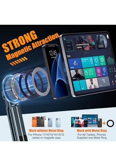 Taşınabilir Dizüstü Bilgisayar Standı Seyahat, 3&apos Ü 1 Arada Masa Tableti Montaj Bilgisayar Tutucu Manyetik Telefon Tutucu Tripod, 10-15,6 İnç Dizüstü Bilgisayarlar Ve 4-13 İnç Tabletler/telefonlar İçin