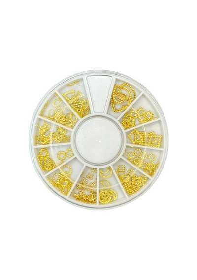 Misyul Tırnak Süsleme Taşı 12 Gözlü Mix Paket Gold Geometrik Mıs-2084