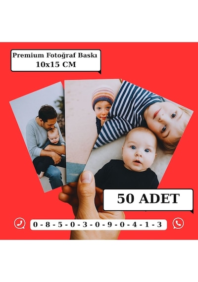Kişiye Özel Premium Fotoğraf Baskısı 50 Adet 10x15 Cm