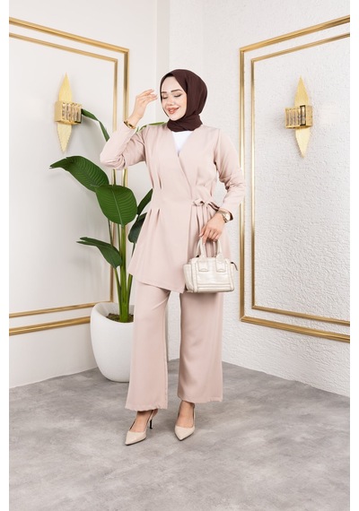 Unika Boutique Kadın İkili Tesettür Takım Bejj