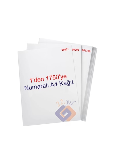 1 Den 1750 Ye Numaralı A4 Fotokopi Kağıdı