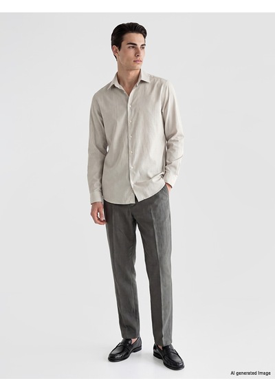 Lcw Eco Haki Regular Fit Erkek Gömlek