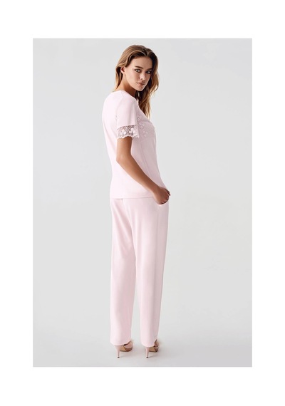 Moda Dua Freshness 321 Kadın Sabahlıklı Pijama Takımı PEMBE