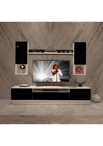 Decoraktiv Trendstyle 5das Mdf Tv Ünitesi Tv Sehpası Beyaz - Siyah