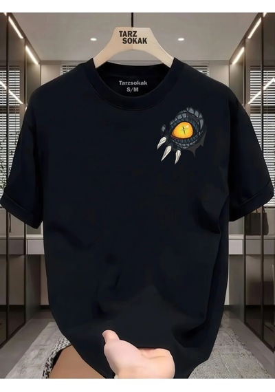 Startmore Unisex Kod 5 Eyelash Desen T-shirt Siyah