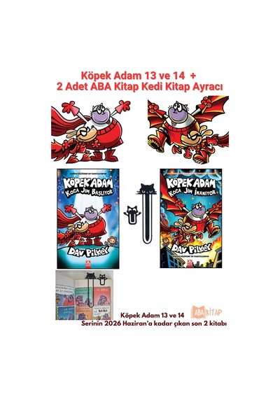 Köpek Adam 13 Koca Jim Başlıyor + Köpek Adam 14 Koca Jim İnanıyor + 2 Adet Kedi Kitap Ayracı