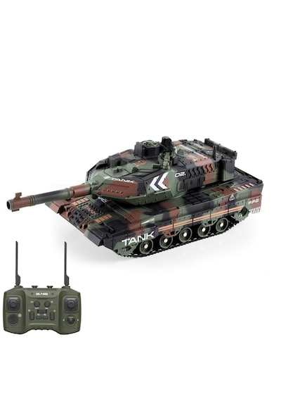 Oyuncak 2.4 Uzaktan Kumandalı Su Bombası Atan Tank Buharlı 1200 Şarjlı Sesli Gövdesi 360 Hareketli Gövde Yeşil