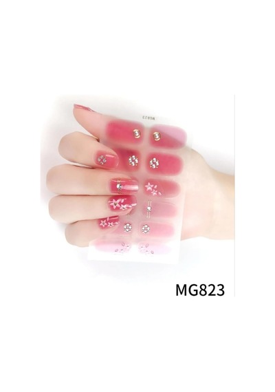Tırnak Oje Sticker Nail Art Set Mg823, Çiçek Desenli 12'li