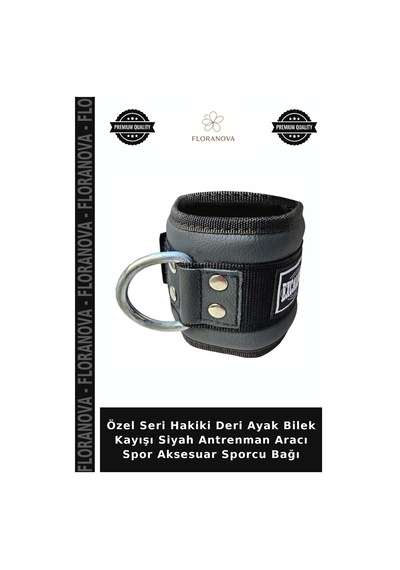 Özel Seri Hakiki Deri Ayak Bilek Kayışı Siyah Antrenman Aracı Spor Aksesuar Sporcu Bağı