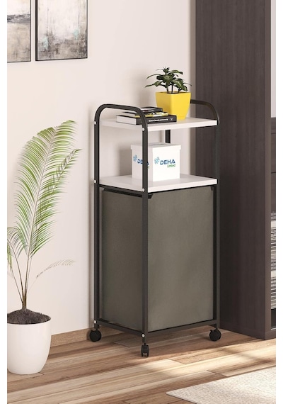 Dehalimited 2 Raflı Frenli Tekerlekli Çamaşır Sepeti Banyo Dolabı Kirli Sepetli Banyo Düzenleyici Ça Sku: Smg8690010193148 40 x 19