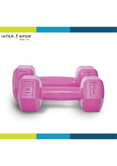 Dynamic 1 KG x 2 Adet Fashion Çiftli Dambıl Set Pembe