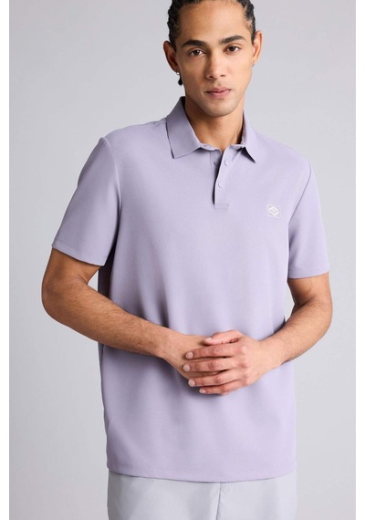 Defacto Standart Fıt Kısa Kollu Polo Tişört H0473ax26smpr522 Mor-pr522