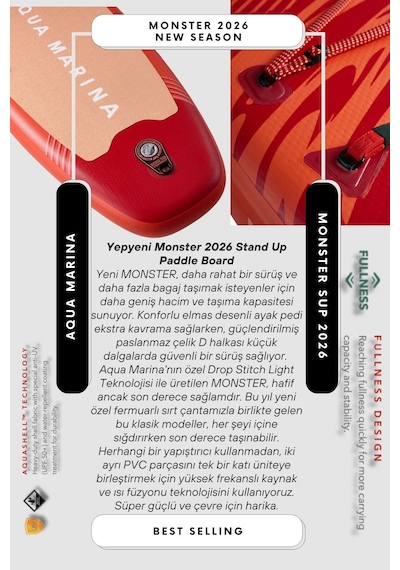 Aqua Marina Monster 2026 Yeni Seri Şişme Isup Stand-up Paddle Board 366cm