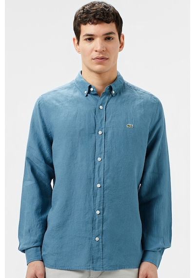 Lacoste Men's Regular Fit Button-down Collar Linen Shirt Blue Erkek Düğmeli Yaka Keten Gömlek Mavi Mavi Lacoste Men's Regular Fit Button-down Collar Linen Shirt Blue Erkek Düğmeli Yaka Keten Gömlek Mavi Mavi