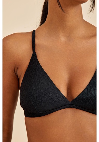 Amarelle Bali Siyah Dolgusuz Pedli Üçgen Bikini Üst Siyah