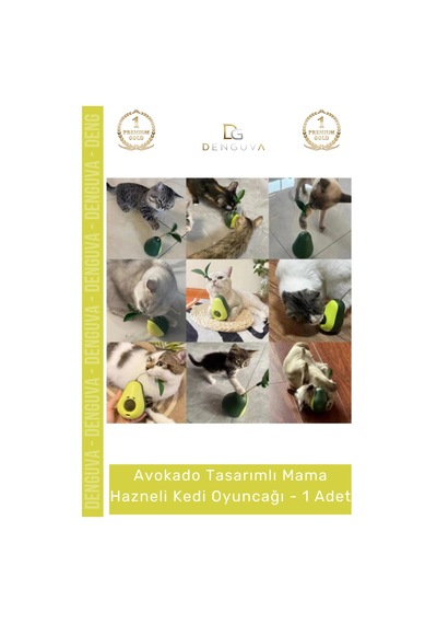 Kedioyuncağı Avokado Şeklinde Kedi Naneli İnteraktif Hareketli Eğitici Ödül Kapak Mama Hazneli Kedi