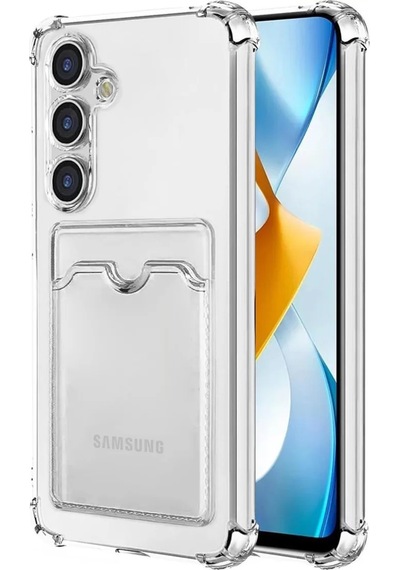 Newface Samsung Galaxy S24 Plus Kılıf Kart Şeffaf Silikon - Şeffaf