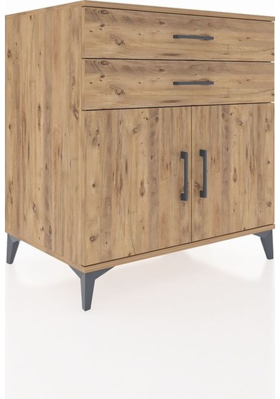 Kronos Şifonyer Tek Raflı 2 Çekmeceli 2 Kapaklı 88x59x96 Çam-çam Çam
