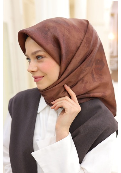 Silk Home Shiny Eşarp 75002-52 Kızıl Kahve, Kahverengi