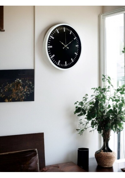 Beyaz 36 Cm Modern Duvar Saati Çok Renkli