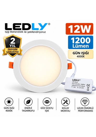 12 W Led Panel Spot Aydınlatma Sıva Altı Gün Işığı