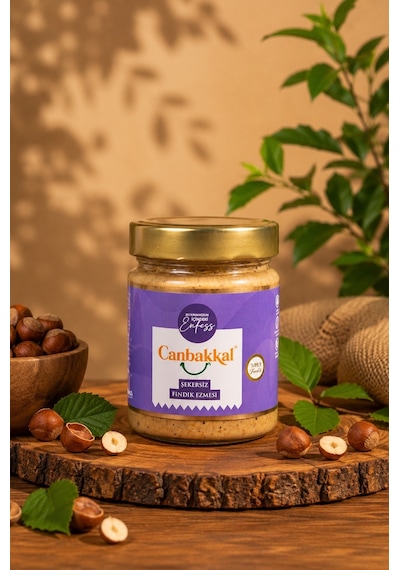 Canbakkal %99,9 Şekersiz Fındık Ezmesi 300 G İlave Şekersiz ve Katkısız Saf Fındık Kreması