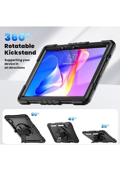 Xiaomi Redmi Pad 2 11 İnç 2025 Tablet Kılıfı Askılı Standlı Defender Yüksek Koruma Zırh Kapak