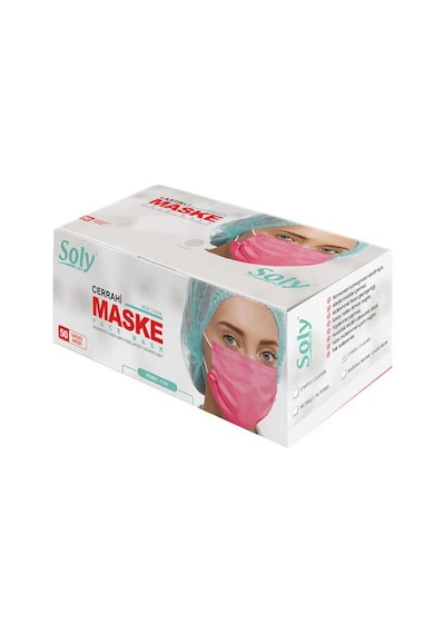 Soly Care 3 Katlı Telli Bez Maske 50'li