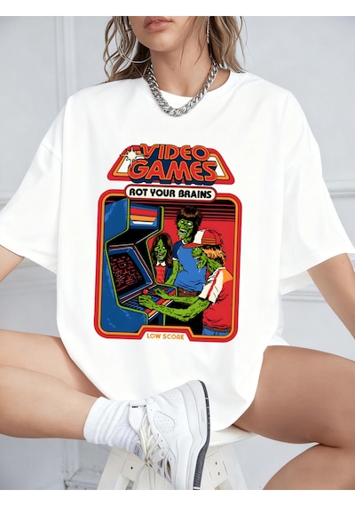 Noıssey Urban Pop Graphic Kadın Tişört Koleksiyonukod 5618 Beyaz