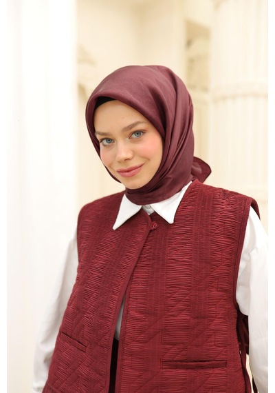 Silk Home Desenli Shiny Eşarp - 8647 - Yeni Bordo Yeni Bordo