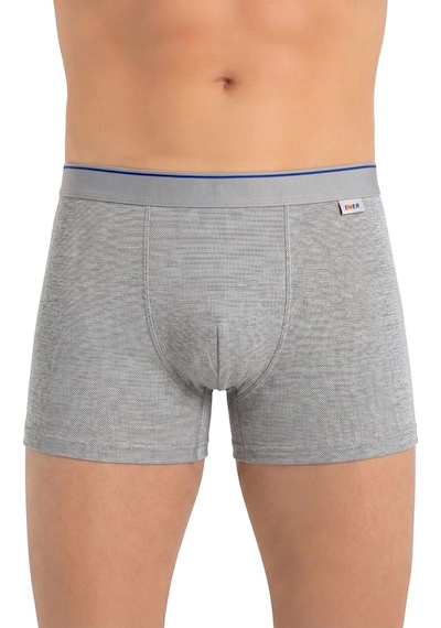 Just Inner Erkek Pamuklu Boxer Pike Kumaş Ergonomik Tasarım 137001 Gri