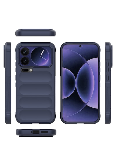 Xiaomi 17 Pro Max Kılıf Kamera Korumalı Esnek Tpu Oyuklu Arka Yüzey Tasarımlı Silikon Kapak Lacivert