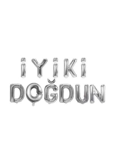 İyi Ki Doğdun Yazılı Ayrı Harf Folyo Balon 40cm 16inç GÜMÜŞ