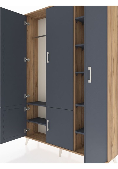Arges Dolap 7 Raflı 5 Kapaklı Tek Askılı 132x30x195 Çam-antrasit/antrasit Antrasıt/antrasıt Arges Dolap 7 Raflı 5 Kapaklı Tek Askılı 132x30x195 Çam-antrasit/antrasit Antrasıt/antrasıt