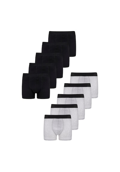 Freemen Erkek 10 Lu Pamuklu Slim Fit Boxer Seti Geniş Beden Aralığı Siyah-gri