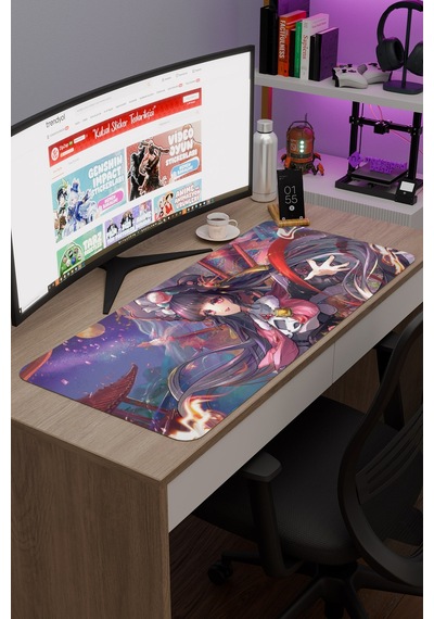 Yun Jin Genshin Impact Anime Oyuncu V3 - 90x40 Xxl Gaming Mouse Pad Fare Altlığı