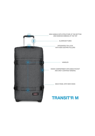 Eastpak Transıt'R M Black Denim Valiz Vfe-Ek0A5Ba877H1