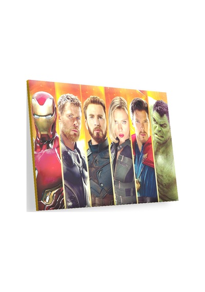 Cakasepetim Iron Man, Thor, Captain America, Black Widow, Dr.strange Ve Hulk Ahşap Mdf Tablo