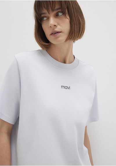 Mavi - Mavi Logo Baskılı Beyaz Tişört 1612829-89201 Beyaz
