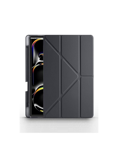 Apple Uyumlu iPad Pro 11 Inç 2024 M4 Kılıf Kalem Şarj Bölmeli Stadlı Uyku Modlu Arkası Silikon Akıllı Case Kılıf