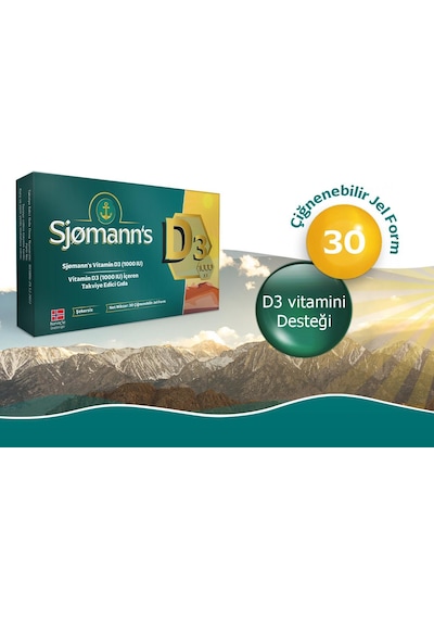Sjomann's D3 Çiğnenebilir Jel 30 Tablet 3 Adet