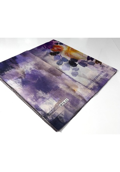 Miray Nevada Büyük Boy Organik Pamuk Eşarp - 120 X 120 - 06253 Mor