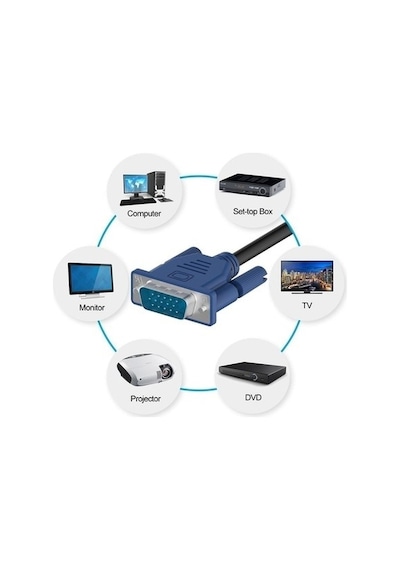 Monitör Kablosu Vga - Vga 10 Metre Vga Kablosu 10 Mt