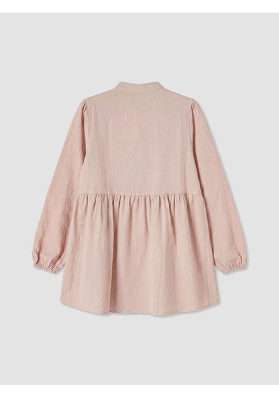 Lcw Modest Pembe Büzgülü Kadın Müslin Tunik
