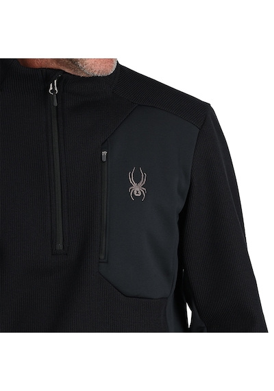 Spyder Bandit 12 Zip Erkek Siyah İçlik Üst 10011