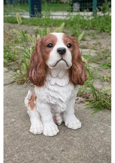 Gift 87803-c Kahverengi/beyaz Kral Charles Spaniel Oturan Heykel