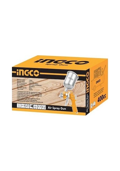 Ingco Asg4041 Havalı Boya Sprey Tabancası Üstten Depolu 400Cc